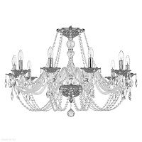Большая хрустальная люстра Bohemia IVELE Crystal 1601/10/300 Ni