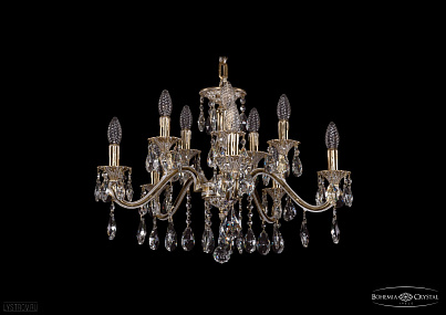 Литая подвесная люстра с хрусталем Bohemia IVELE Crystal 1703/10/225/A/GW