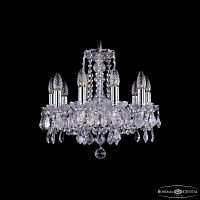 Хрустальная подвесная люстра Bohemia IVELE Crystal 1402/10/141/Ni/Leafs