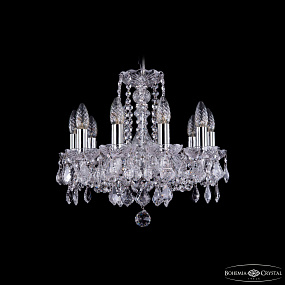 Хрустальная подвесная люстра Bohemia IVELE Crystal 1402/10/141/Ni/Leafs