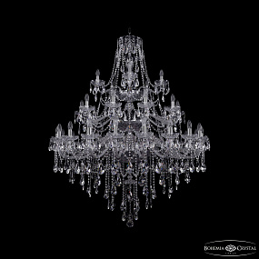Большая хрустальная люстра Bohemia IVELE Crystal 1415/20+10+5/460/3d Ni