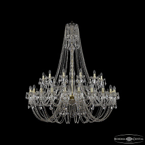 Большая хрустальная люстра Bohemia IVELE Crystal 1406/24+12/530/h-164 G