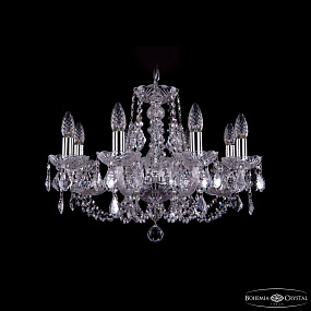 Хрустальная подвесная люстра Bohemia IVELE Crystal 1406/8/195/Ni/Leafs
