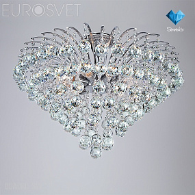 Потолочная хрустальная люстра Eurosvet Ostiniya 3299/9 хром/прозрачный хрусталь Strotskis