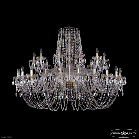 Большая хрустальная люстра Bohemia IVELE Crystal 1402/24+12/530 G