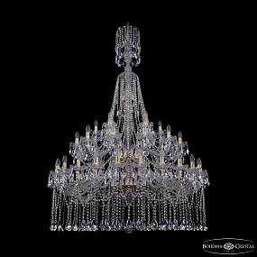 Большая хрустальная люстра Bohemia IVELE Crystal 1413/24+12+6/460/XL-186/2d G
