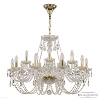 Большая хрустальная люстра Bohemia IVELE Crystal 101/10+5/300 G