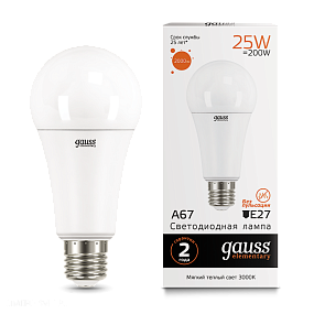 Лампа Gauss LED Elementary A67 25W E27 3000K 73215