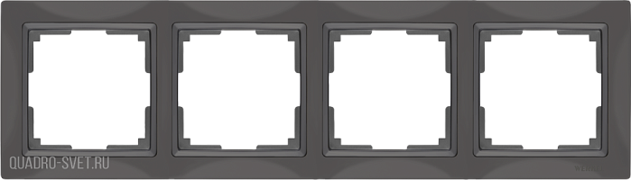 Рамка на 4 поста (серо-коричневый, basic) Werkel WL03-Frame-04