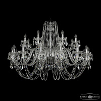 Большая хрустальная люстра Bohemia IVELE Crystal 1402/16+8/460 Ni