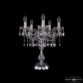 Настольная лампа с хрусталем Bohemia IVELE Crystal 1413L/5/141-47 Ni