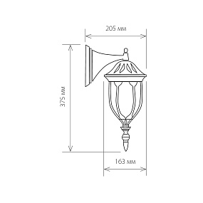 Уличный настенный светильник Elektrostandard 1002D черное золото / 9908-G (GL 1002D)