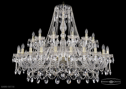 Хрустальная подвесная люстра Bohemia IVELE Crystal 1411/24+12/460/G