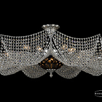 Хрустальная потолочная люстра Bohemia IVELE Crystal 77091/16+3/Ni Amber-Blue/1E