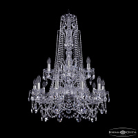 Большая хрустальная люстра Bohemia IVELE Crystal 1411/10+5/240/XL-94/2d Ni