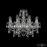 Хрустальная подвесная люстра Bohemia IVELE Crystal 1411/8/195 Ni Leafs