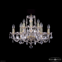 Хрустальная подвесная люстра Bohemia IVELE Crystal 1402/6+3/195 G Leafs