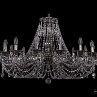 Литая подвесная люстра с хрусталем Bohemia IVELE Crystal 1702/14/335/C/NB