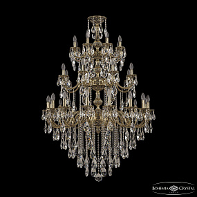 Большая хрустальная люстра Bohemia Ivele Crystal Verona 72101/16+8+8/360/3d B GB