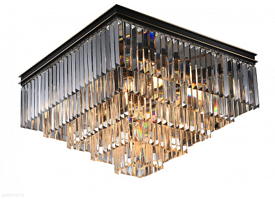 Хрустальная потолочная люстра Newport 31112/PL black+gold