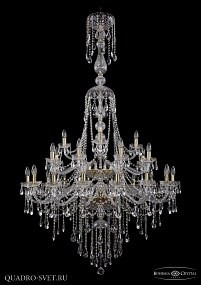 Хрустальная подвесная люстра Bohemia IVELE Crystal 1415/16+8+4/400/XL-185/2d/G