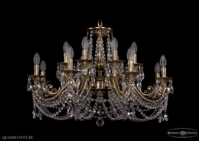Литая подвесная люстра с хрусталем Bohemia IVELE Crystal 1703/16/320/C/FP