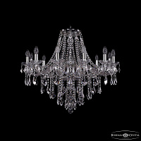 Хрустальная подвесная люстра Bohemia IVELE Crystal 1415/12/300 Ni Leafs