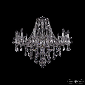 Хрустальная подвесная люстра Bohemia IVELE Crystal 1415/12/300 Ni Leafs