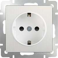 Розетка с заземлением (перламутровый рифленый) Werkel WL13-SKG-01-IP20