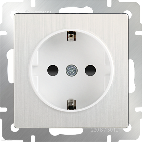 Розетка с заземлением (перламутровый рифленый) Werkel WL13-SKG-01-IP20