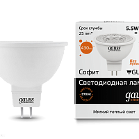 Лампа LED Gauss Софитная 5,5 Вт GU5.3 2700K 220В 16516