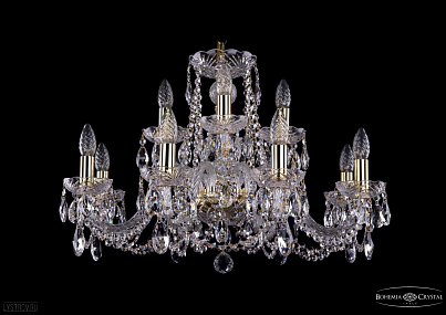 Хрустальная подвесная люстра Bohemia IVELE Crystal 1402/8+4/240/G
