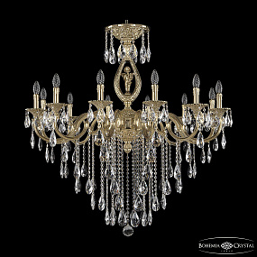 Подвесная хрустальная люстра Bohemia Ivele Crystal Verona 72401/12/360 B G FA10B