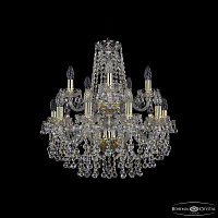 Большая хрустальная люстра Bohemia IVELE Crystal 1409/10+5/195/2d G