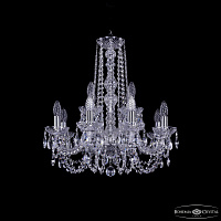 Хрустальная подвесная люстра Bohemia IVELE Crystal 1402/8+4/195/h-60 Ni