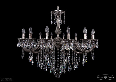 Литая подвесная люстра с хрусталем Bohemia IVELE Crystal 1702/14/335/B/NB
