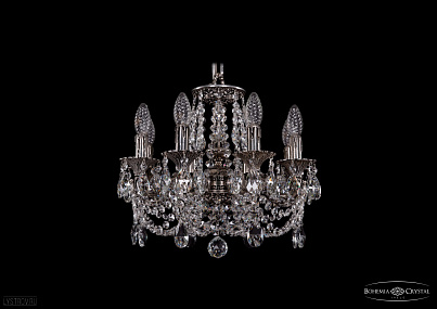 Литая подвесная люстра с хрусталем Bohemia IVELE Crystal 1707/8/125/C/NB