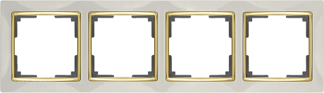 Рамка на 4 поста (слоновая кость/золото) Werkel WL03-Frame-04-ivory-GD