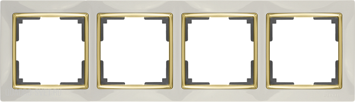 Рамка на 4 поста (слоновая кость/золото) Werkel WL03-Frame-04-ivory-GD