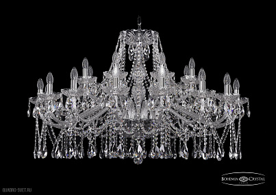 Хрустальная подвесная люстра Bohemia IVELE Crystal 1413/16+8/400/Ni