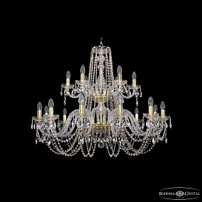 Большая хрустальная люстра Bohemia IVELE Crystal 1402/12+6/360/2d G