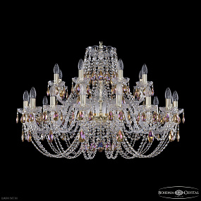 Большая хрустальная люстра Bohemia IVELE Crystal 1406/16+8/360 G K777