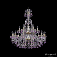 Большая хрустальная люстра Bohemia IVELE Crystal 1410/12+6/300/XL-95/2d G V7010