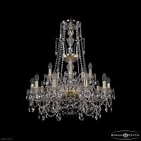 Большая хрустальная люстра Bohemia IVELE Crystal 1411/10+5/240/XL-86 G