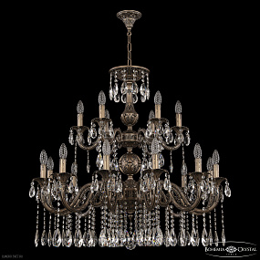 Большая хрустальная люстра Bohemia IVELE Crystal AL79101/12+6/300/2D A SGB
