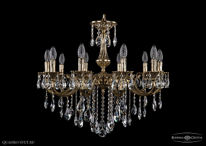 Литая подвесная люстра с хрусталем Bohemia IVELE Crystal 1702/10/265/B/GB