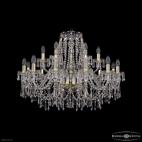 Большая хрустальная люстра Bohemia IVELE Crystal 1403/12+6/300 G