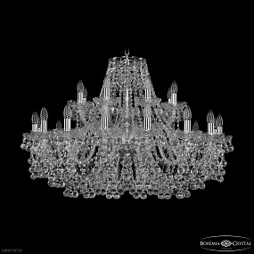 Большая хрустальная люстра Bohemia IVELE Crystal 1409/16+8/360 Ni