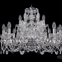 Хрустальная подвесная люстра Bohemia IVELE Crystal 1402/12+6/240/Ni