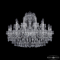Большая хрустальная люстра Bohemia IVELE Crystal 1410/16+8/300 Ni V0300